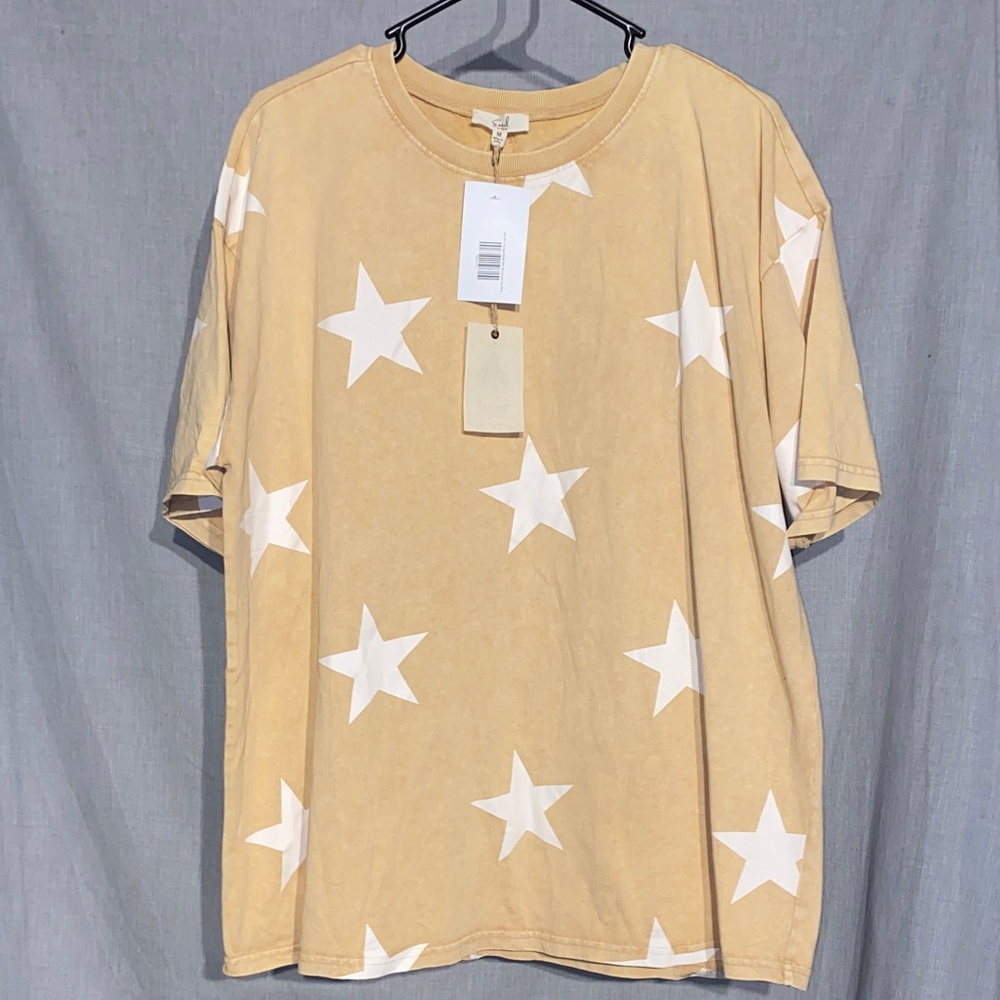 Easel Tan Star Short Sleeve Tee
